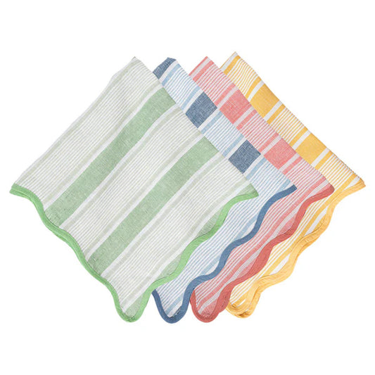 Juliska Cabana Stripe Napkin Assorted Set of 4 - Multi
