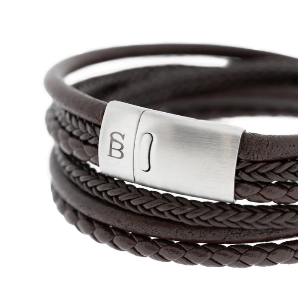 Steel & Barnett Men's Leather "Bonacci" Bracelet