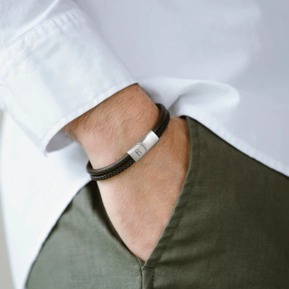 Steel & Barnett Men's Leather "Denby" Bracelet