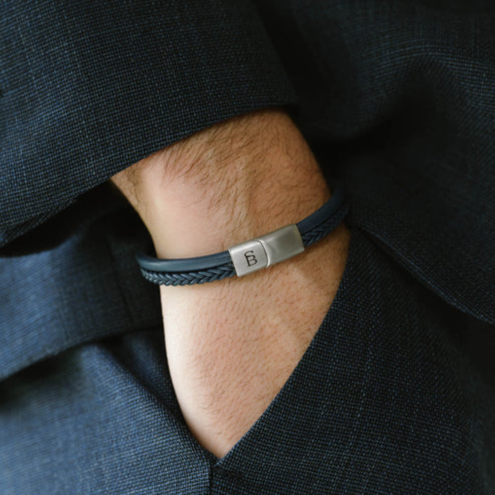 Steel & Barnett Men's Leather "Denby" Bracelet