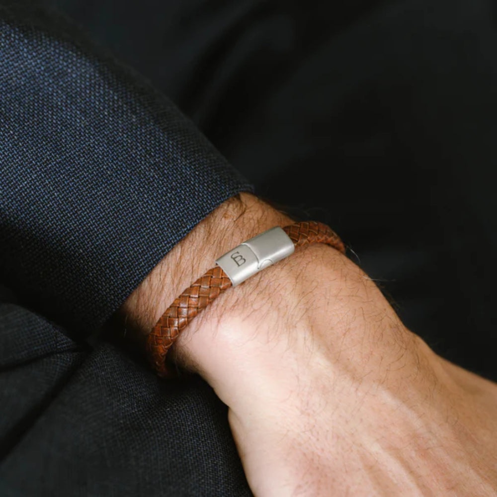 Steel & Barnett Men's Leather "Riley" Bracelet