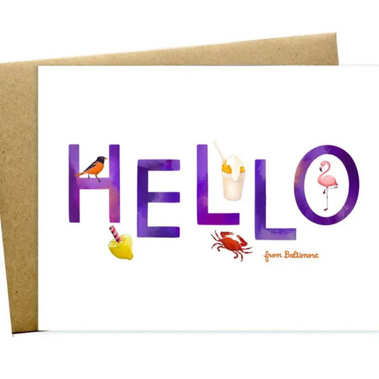 Hello from Baltimore Blank Greeting Card