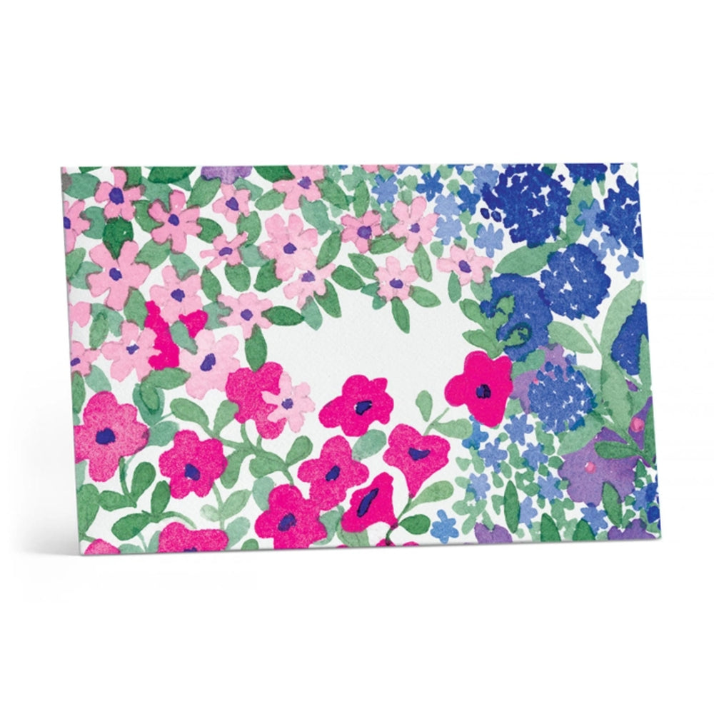 Floral patterned card on a white background.