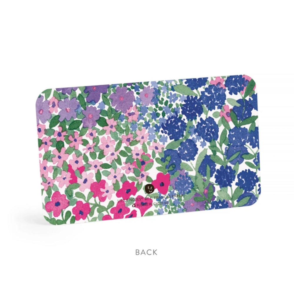 Floral patterned card on a white background.