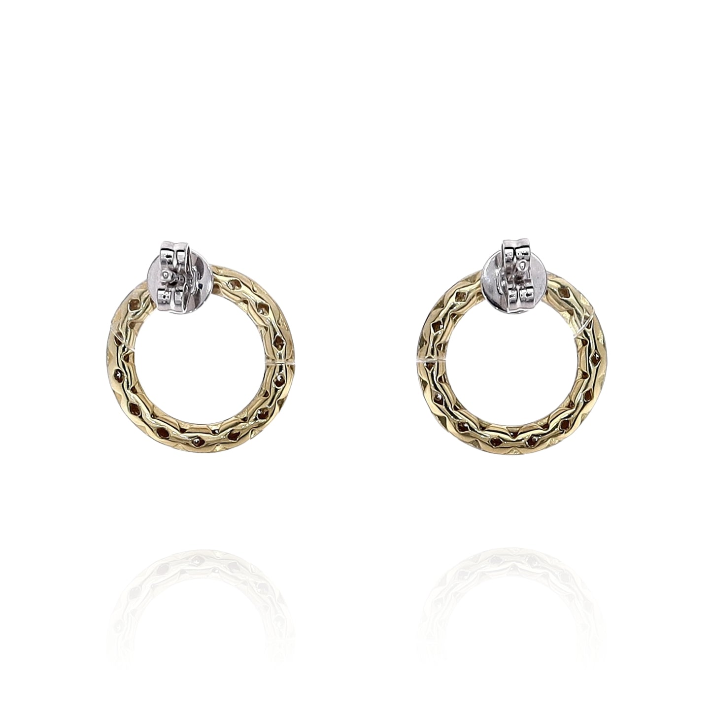 Simon G. 18k Two-Tone Open Circle Design Twist Stud Earrings