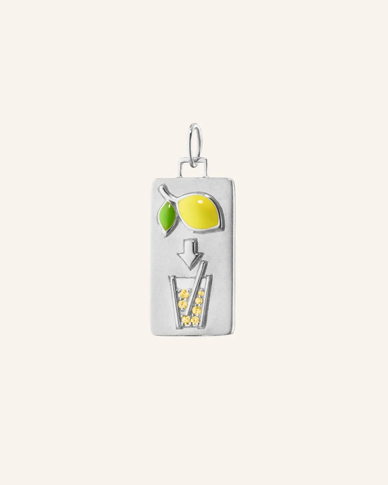 MRK Sterilng Silver "Lemons to Lemonade" Pendant Necklace with Yellow Sapphires