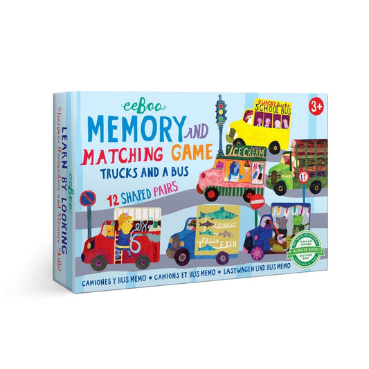 Eeboo Trucks & A Bus Little Memory & Matching Game