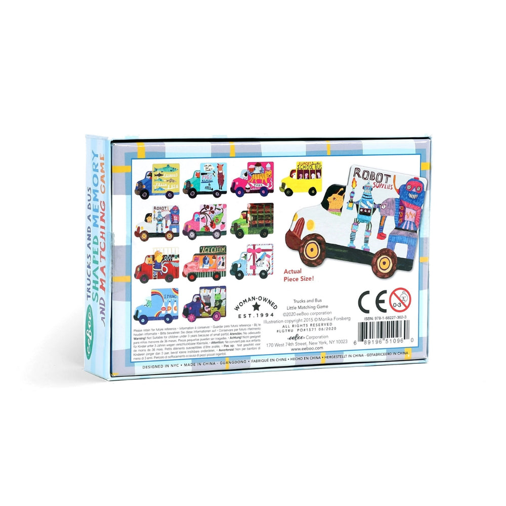 Eeboo Trucks & A Bus Little Memory & Matching Game