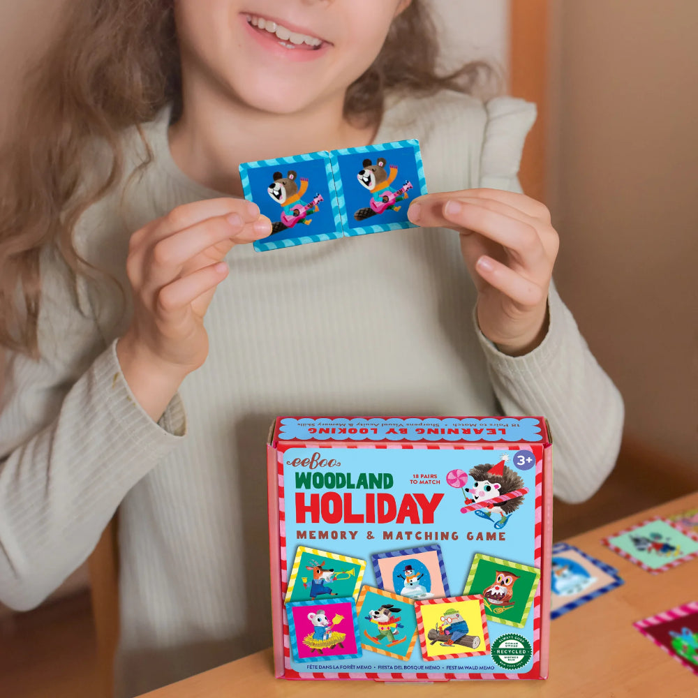 Eeboo Woodland Holiday Little Square Memory Game