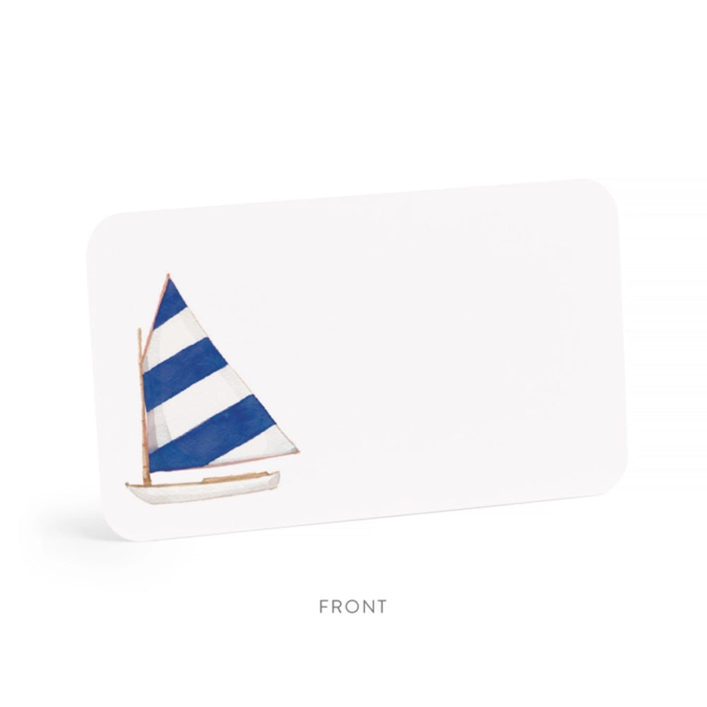 Front of E. Frances Paper Sailboat Little Notecards on a white backround. 