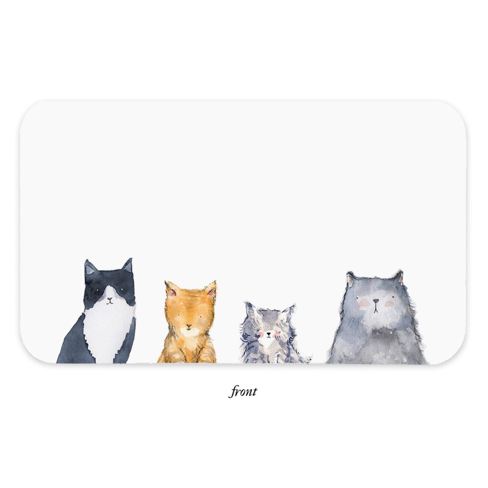 Front of E. Frances Paper Cat's Meow Little Notecards on a white backround.