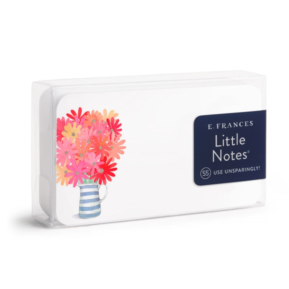 Pack of E. Frances Little Notes with floral design and packaging on a white background.