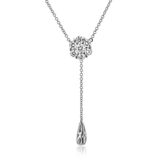 Simon G. 18k Gold Diamond Cluster Pendant Necklace