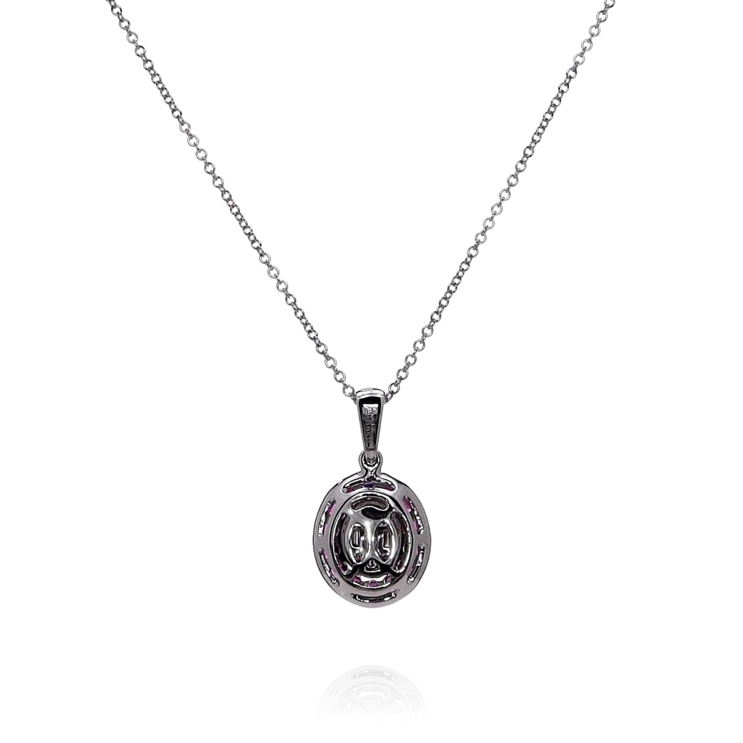 Simon G. 18k White Gold Ruby and Diamond Pendant Necklace