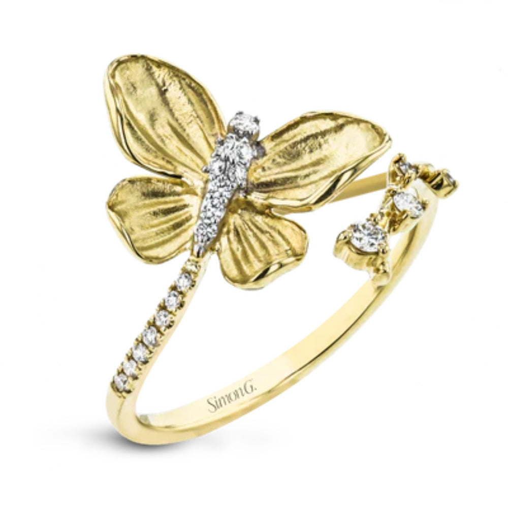 Simon G. 18k Monarch Butterfly Ring with Diamonds
