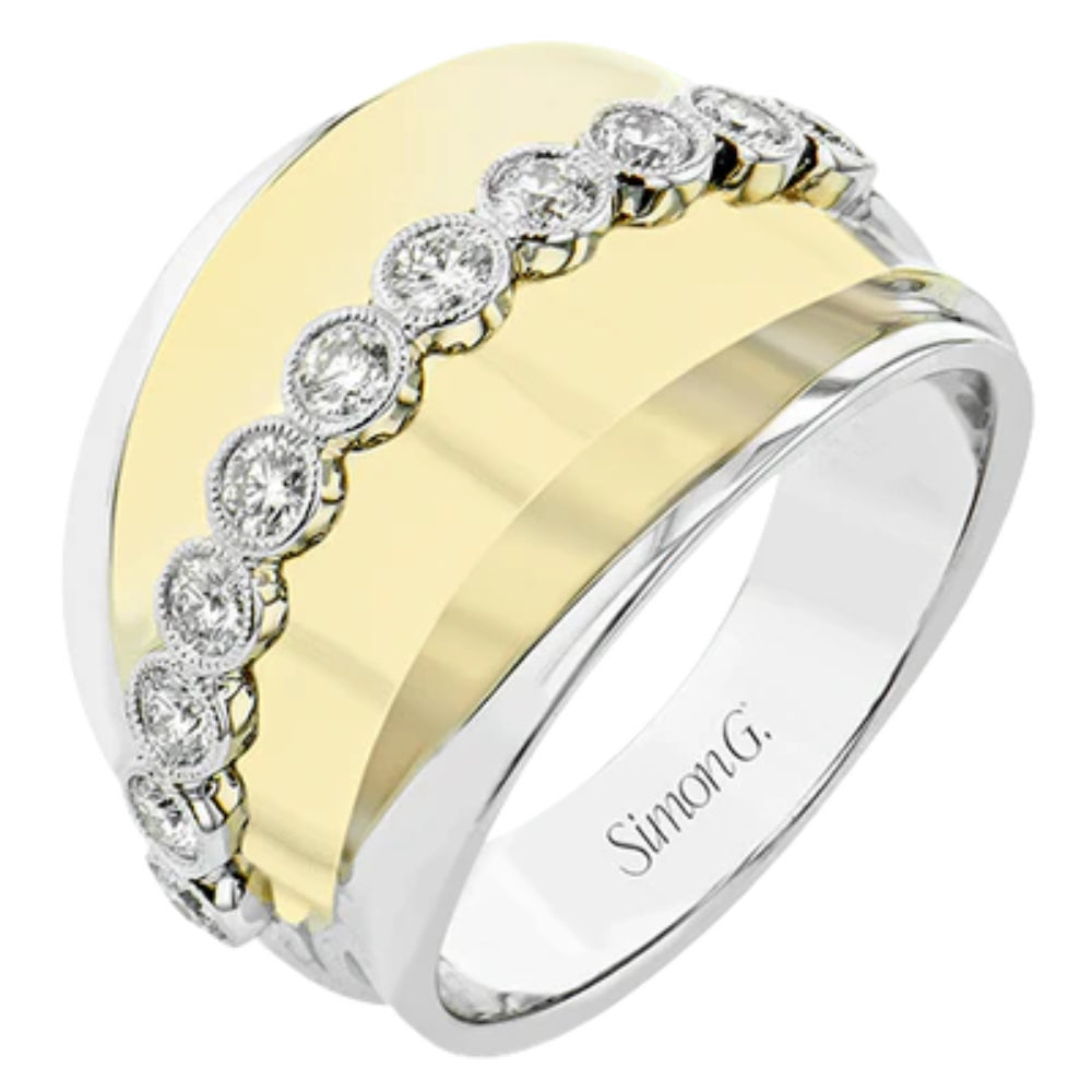 Simon G. 18k Two-Tone Fashion Ring with Diamonds