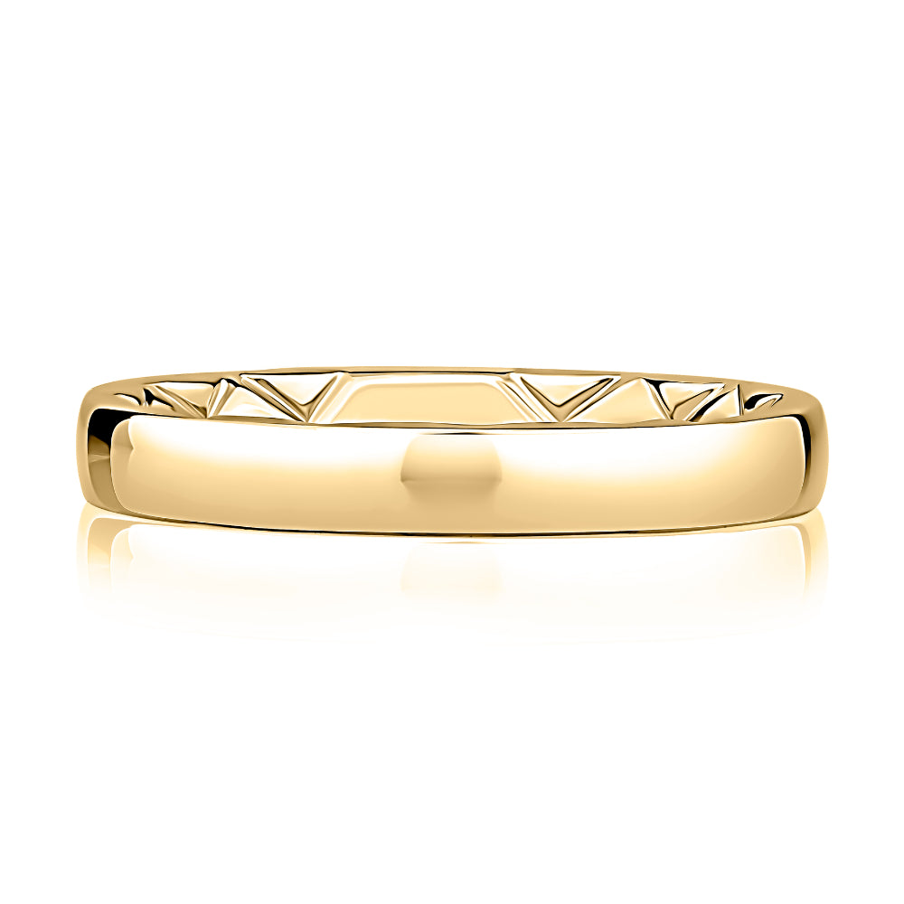 A Jaffe 14k Gold 3mm Classic Quilted Wedding Band