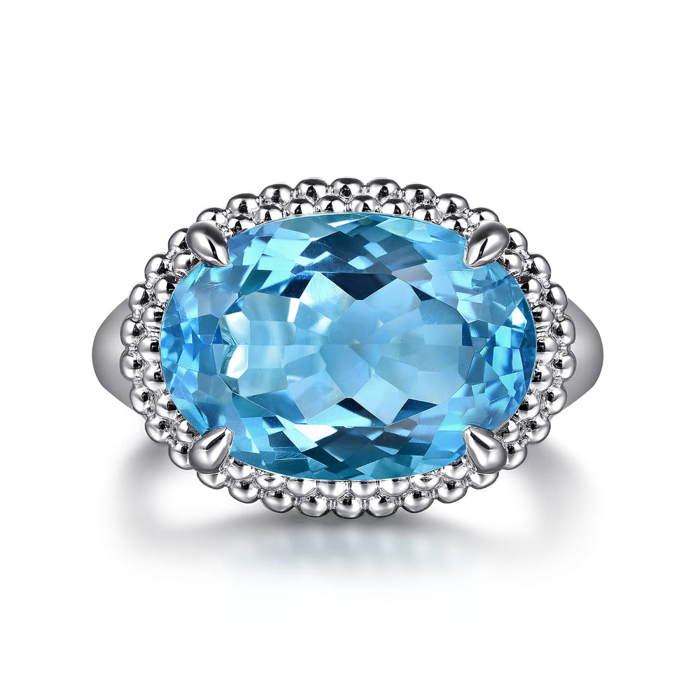  Sterling Silver ring with a 7.87tw Blue Topaz 