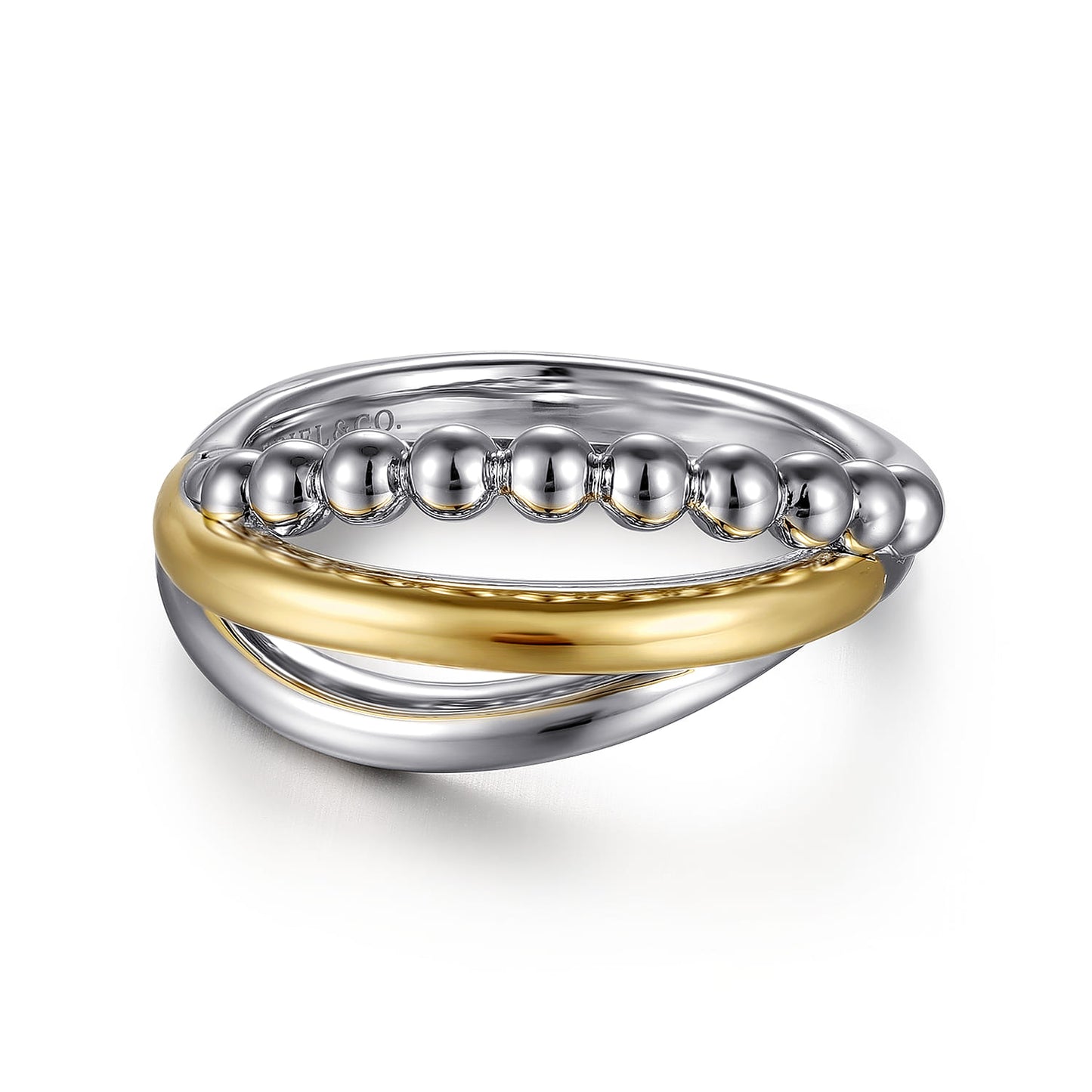 Gabriel & Co. Sterling Silver & 14k Gold Bujukan Collection Simple Twist Ring