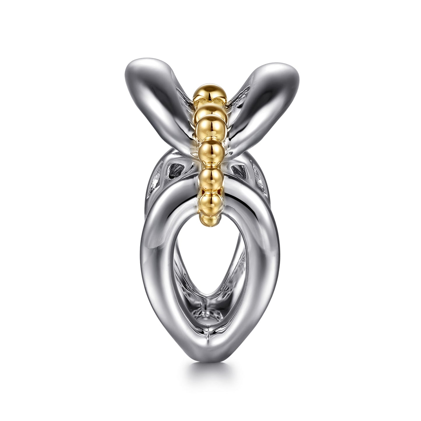 Gabriel & Co. Sterling Silver & 14k Gold Bujukan Collection Link Ring
