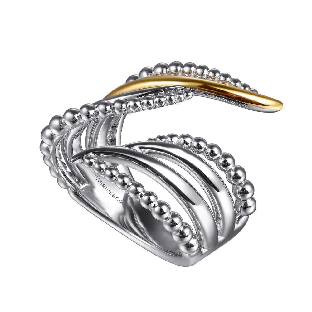 Silver and gold ring 