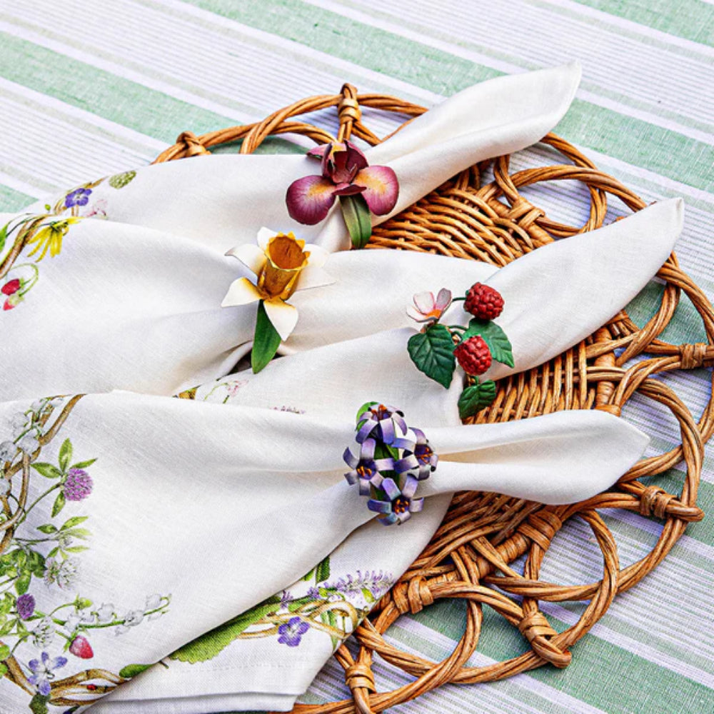 Juliska Meadow Walk Floral Napkin Ring - Set of 4
