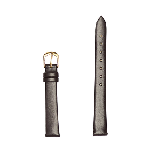 Ladies Genuine Smooth Calfskin Leather Watch Band - Brown