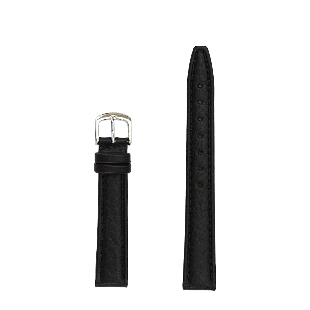 Ladies Genuine Shrunken Grain Leather Watch Band - Black