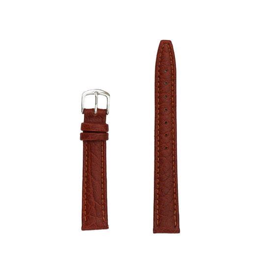 Ladies Genuine Shrunken Grain Leather Watch Band - Tan