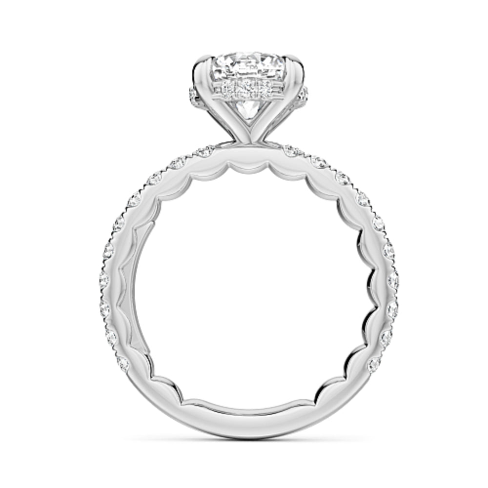 Noam Carver 14k Luna Collection Round Diamond Hidden Halo Engagement Ring
