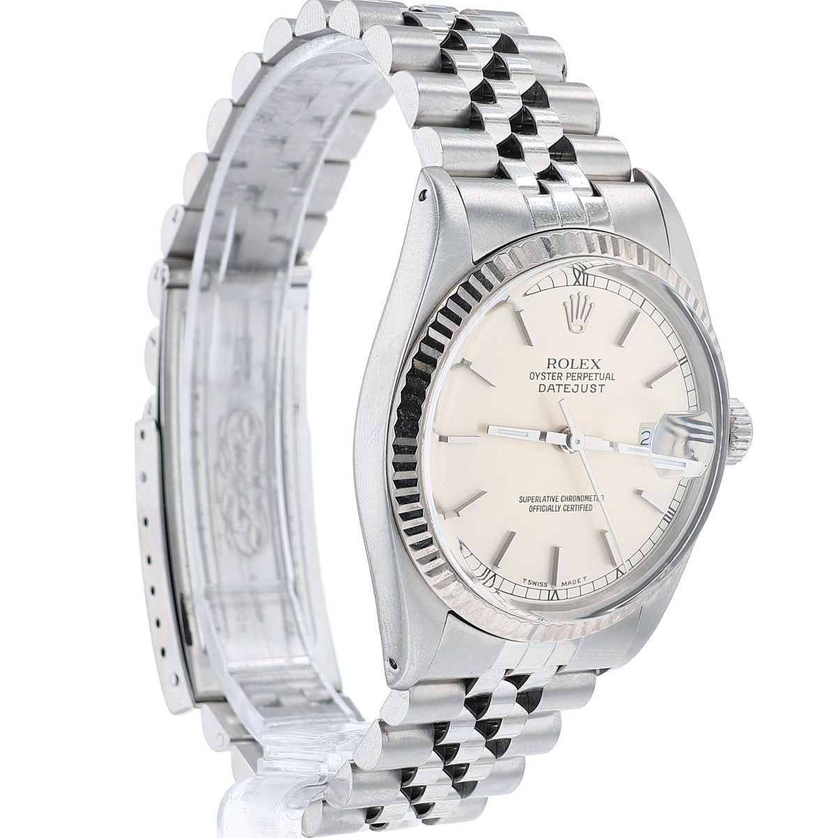 Estate Rolex Datejust Stainless Steel 36mm Silver Dial Serial 8868924 with Box and Paper C.1987