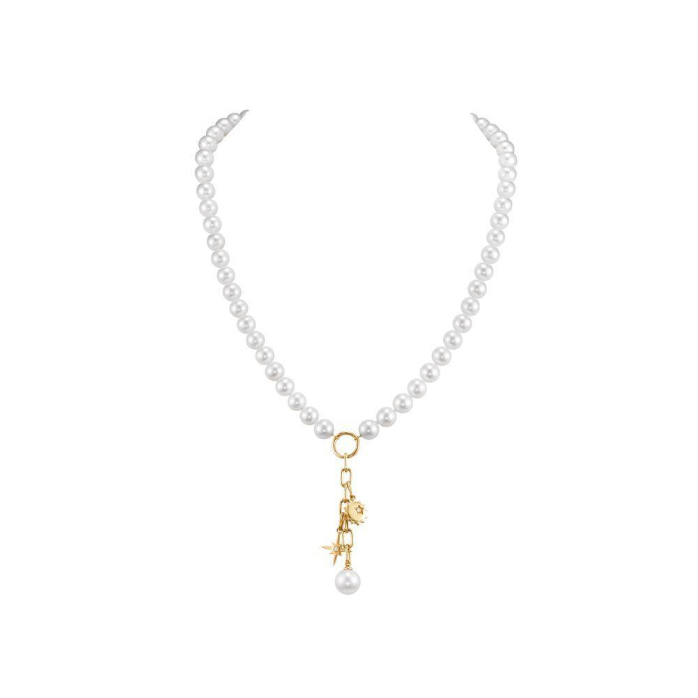 Mastoloni 14k Sun & Star Pearl Charm Necklace