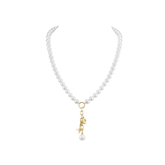 Mastoloni 14k Sun & Star Pearl Charm Necklace