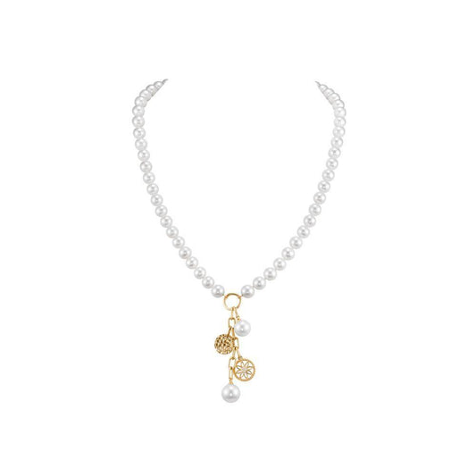 Mastoloni 14k Flower Garden Pearl Charm Necklace