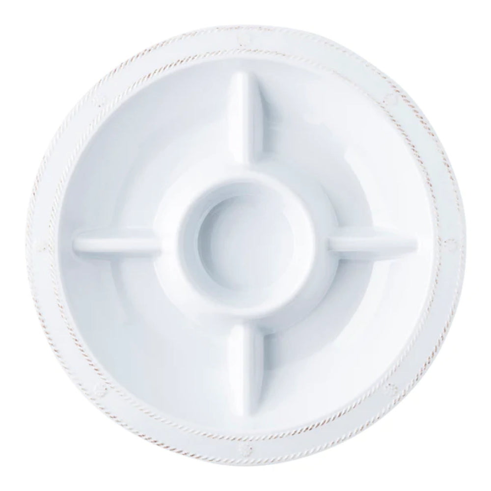 Juliska Berry & Thread Whitewash Melamine 15" Crudite Platter