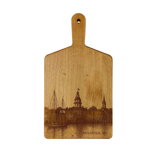 JK Adams Maple Artisan Rectangle Handle Cheese Board-Annapolis Cityscape