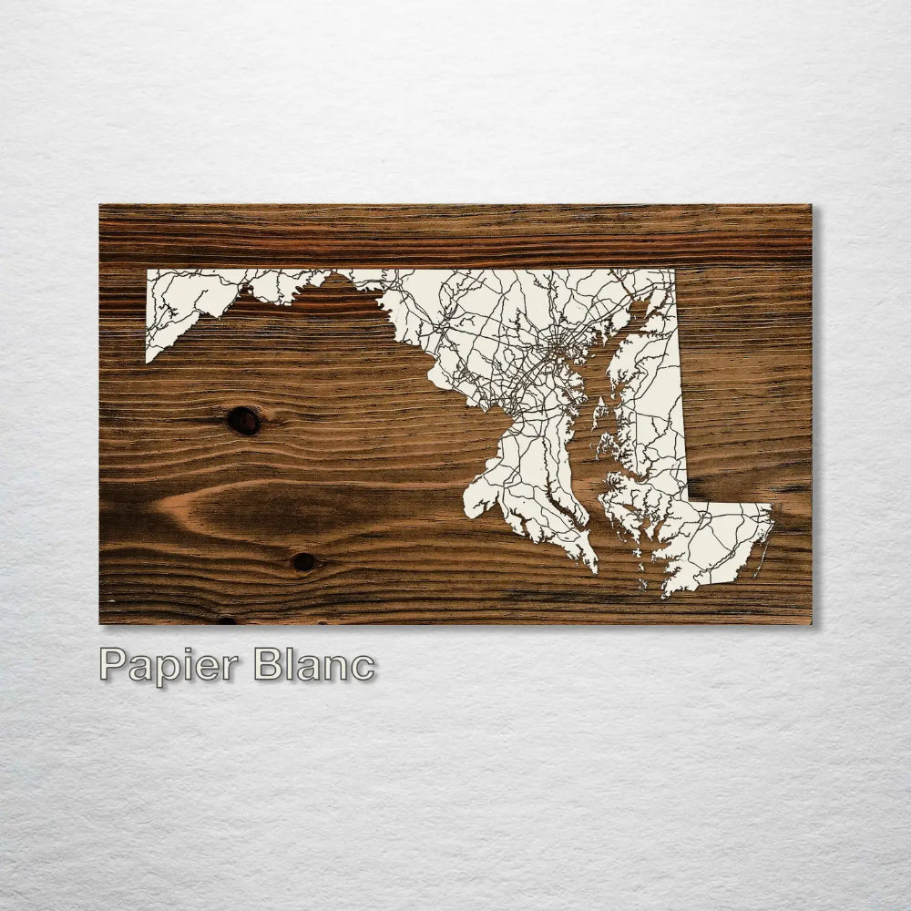 Fire & Pine Maryland Isolated Map-Small (11.25” x 19”)