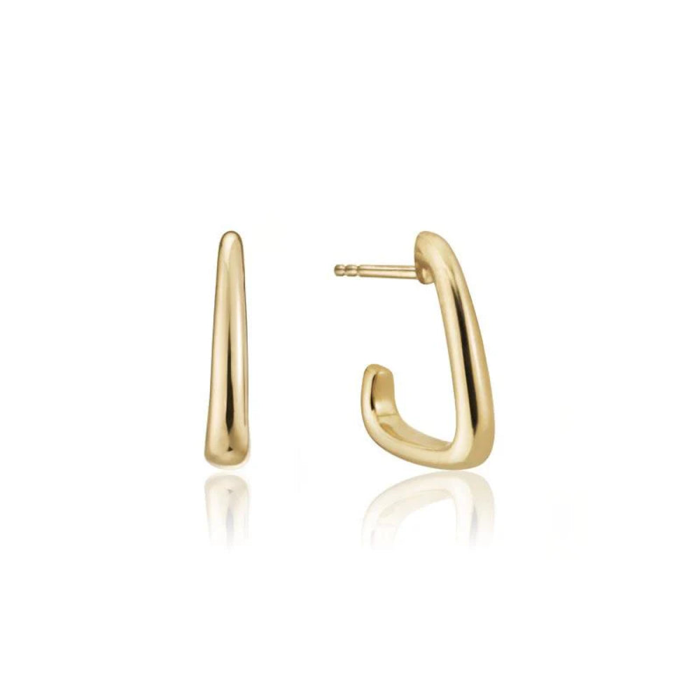 14k Gold Tapered Hoop Earrings