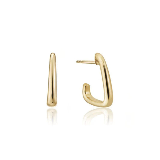 14k Gold Tapered Hoop Earrings