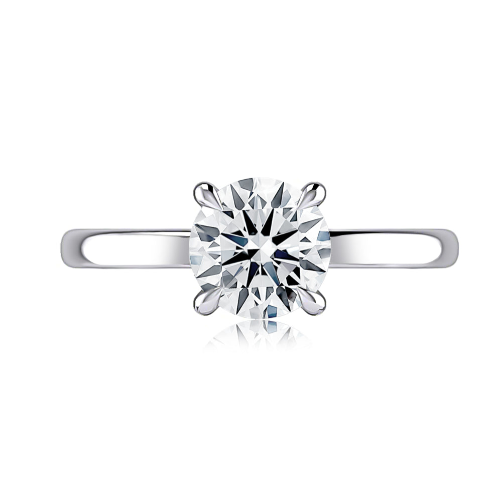A. Jaffe 14k Gold Round Diamond Solitaire Engagement Ring