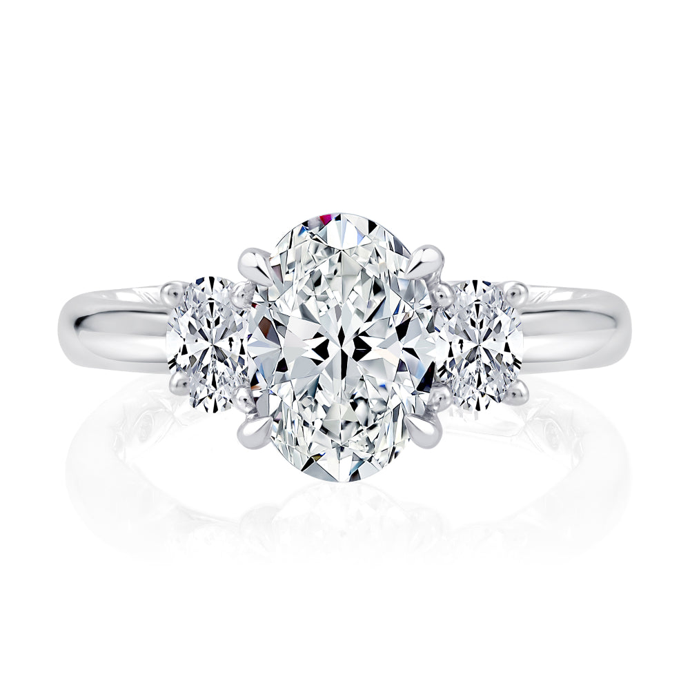 Diamond ring with a white background