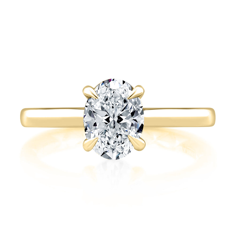 A. Jaffe 14k Solitaire Oval Engagement Ring