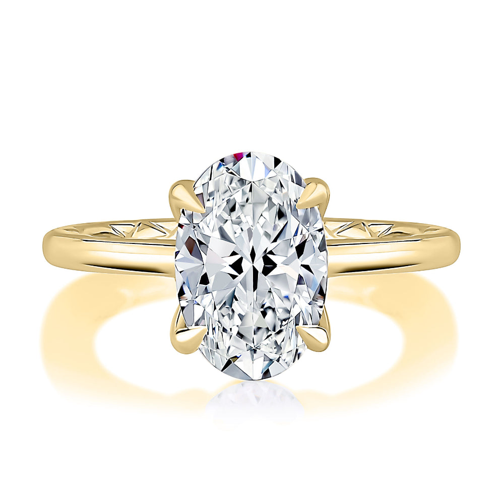 A. Jaffe 14k Classic Solitaire Oval Diamond Engagement Ring