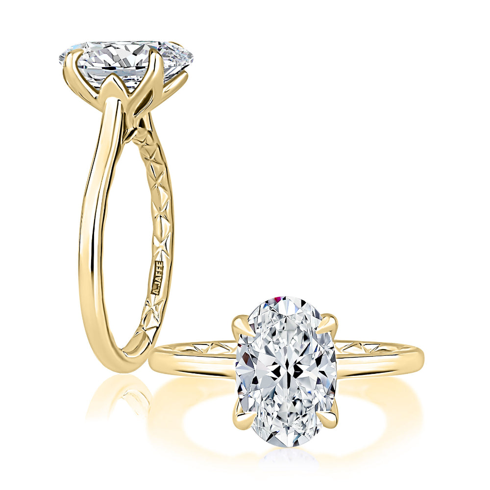 A. Jaffe 14k Classic Solitaire Oval Diamond Engagement Ring