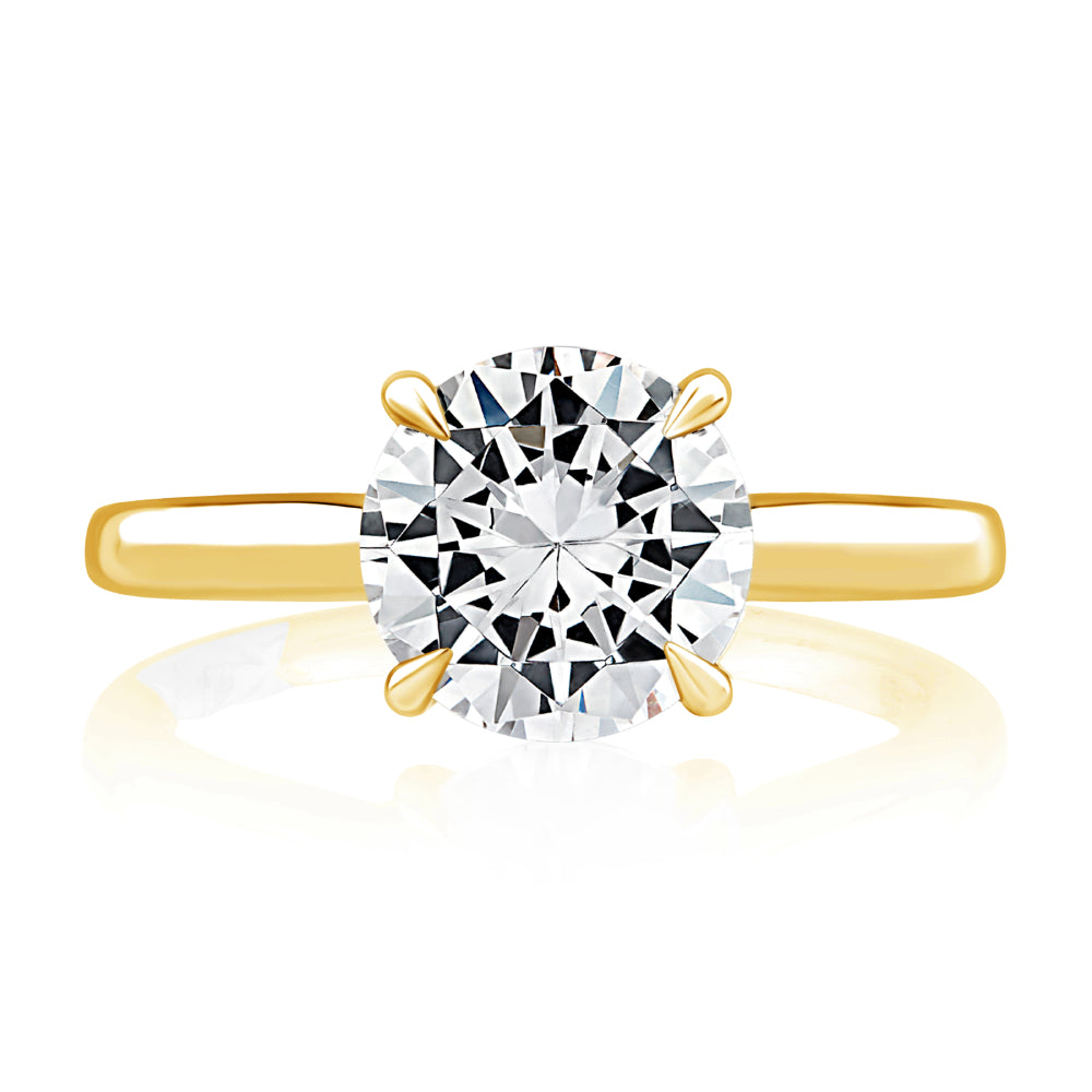 A. Jaffe 14k Gold Round Diamond Solitaire Engagement Ring