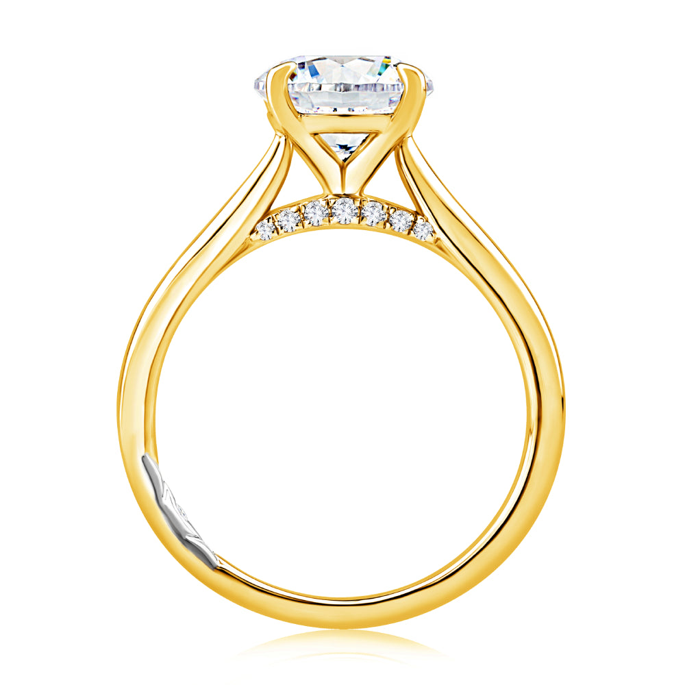 A. Jaffe 14k Gold Round Diamond Solitaire Engagement Ring