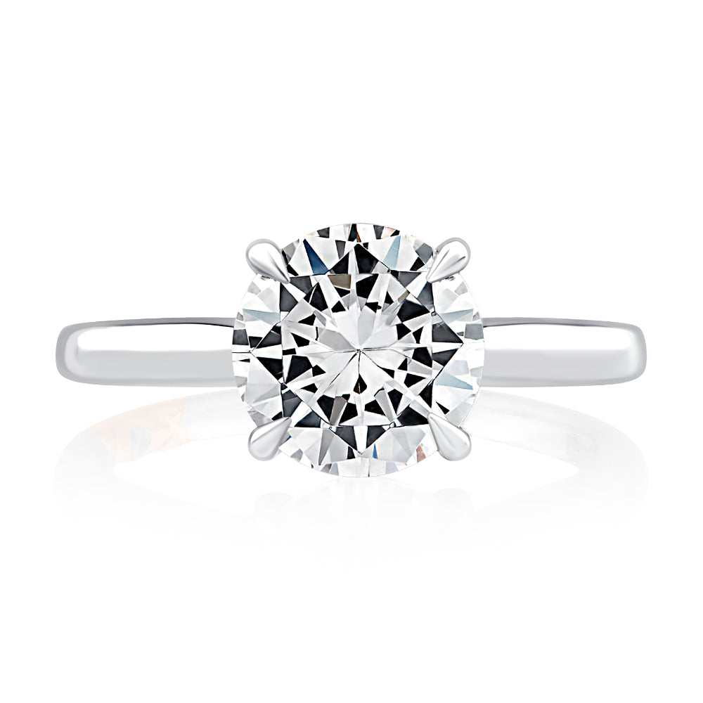 A. Jaffe 14k Gold Round Diamond Solitaire Engagement Ring