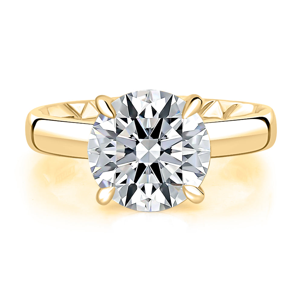 A. Jaffe 14k Gold Round Diamond Solitaire Engagement Ring