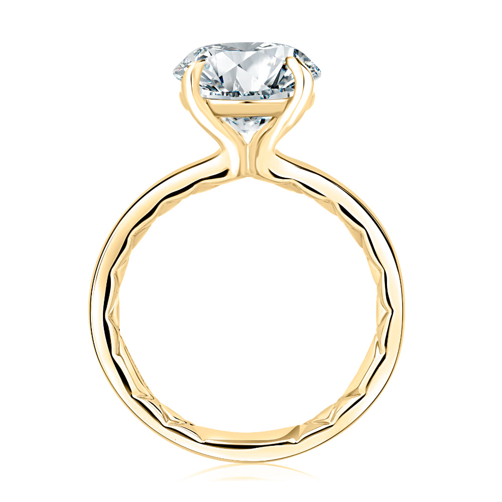 A. Jaffe 14k Gold Round Diamond Solitaire Engagement Ring