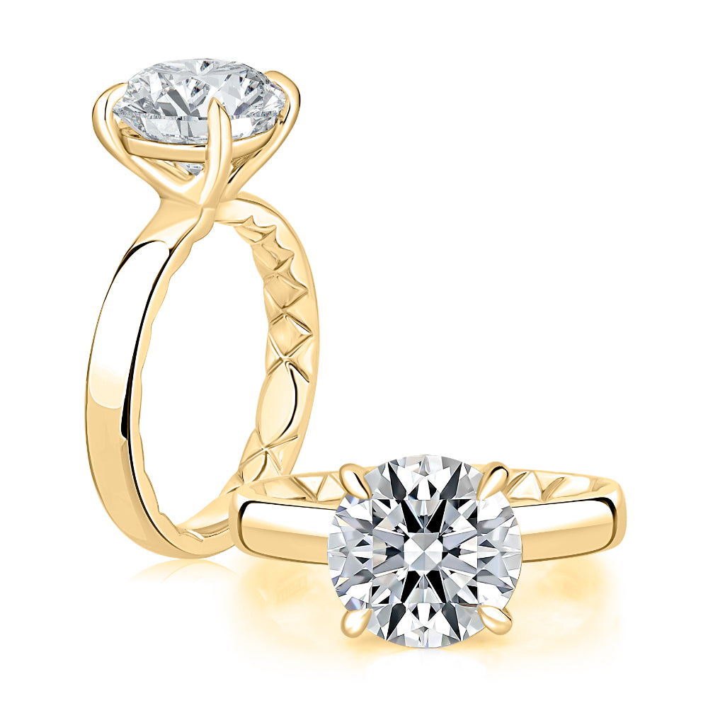 A. Jaffe 14k Gold Round Diamond Solitaire Engagement Ring